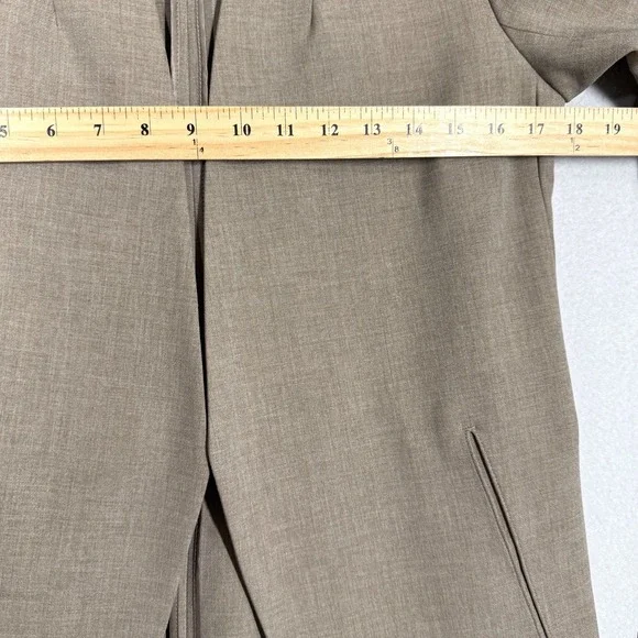 Babaton Power Blazer Womens 4 Neutral Taupe Brown Open 3/4 Ruched Sleeve Career - Picture 12 of 15